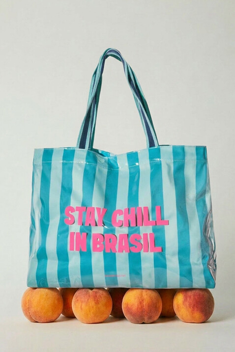 Bolsa playa rayas azul