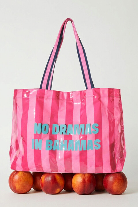 Bolsa playa rayas rosa