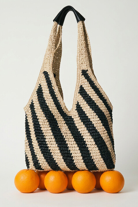 Bolso rafia rayas