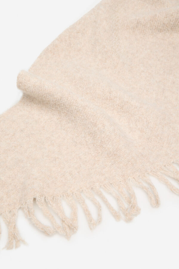 Cortefiel Poncho flecos Marfil