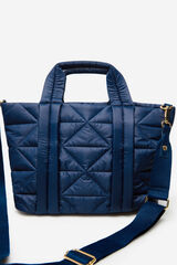Cortefiel Bolso shopper nylon acolchado Azul marino