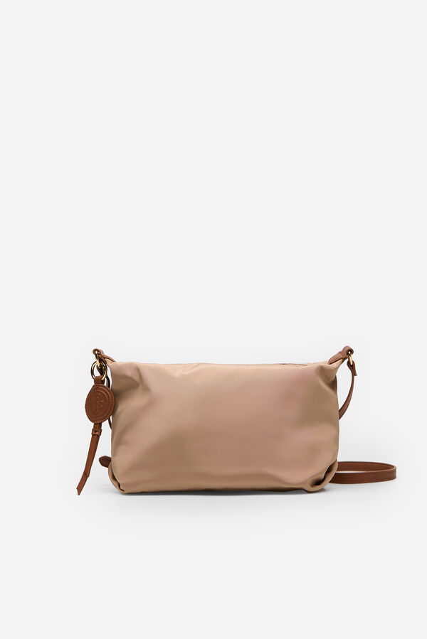 Cortefiel Bandolera nylon logo porque Brown