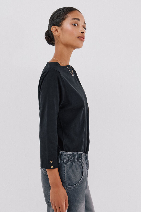 Cortefiel Camiseta b&aacute;sica barco Black