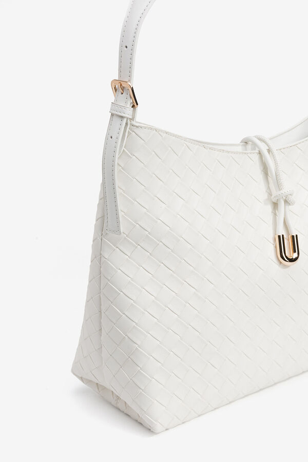 Vilanova Bolso de hombro con textura de trama Blanco