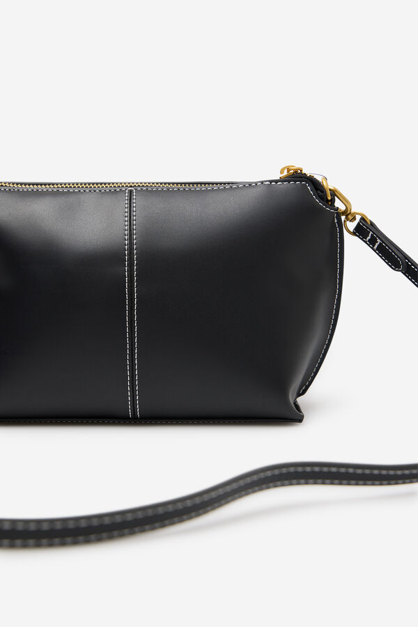 Cortefiel Bolsa tiracolo b&aacute;sica com costura Preto