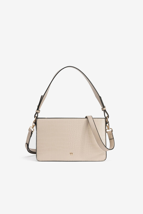 Vilanova Bolso Bandolera con Efecto Cocodrilo Beige