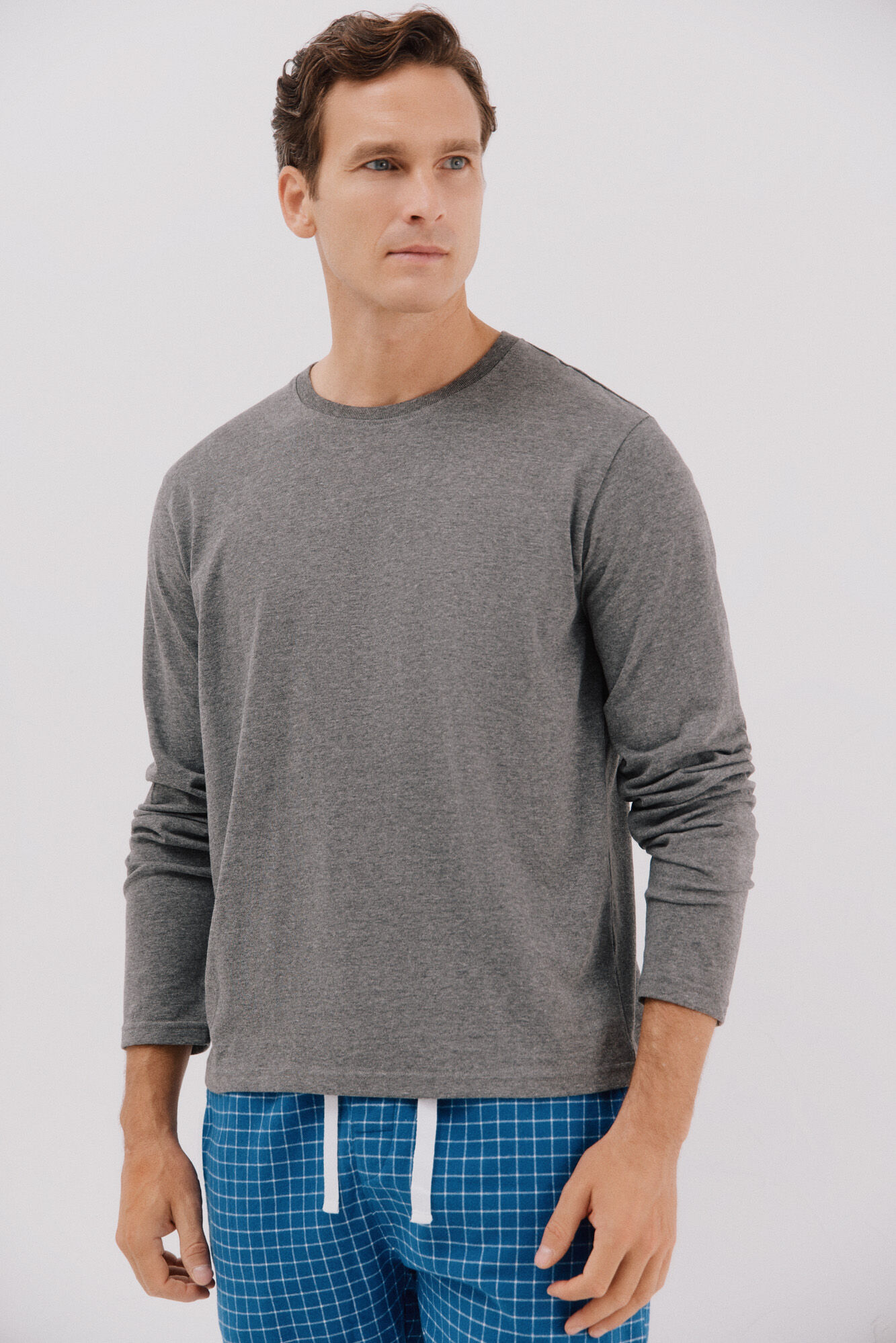 Cortefiel Set de pijama punto y tela