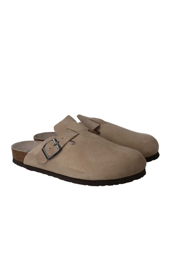 Genuins Zueco de piel Beige