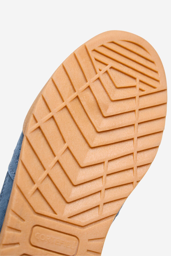 Cortefiel T&ecirc;nis de pele e tecido Azul