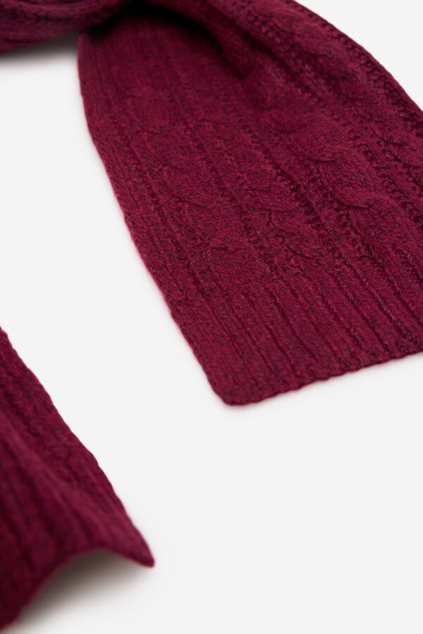 Cortefiel Eight - cross-knit scarf Maroon