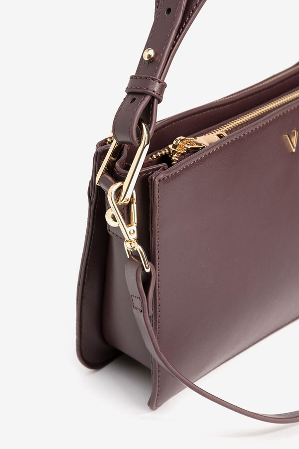 Vilanova Leather Effect Handbag, bag with Pocket Dark brown