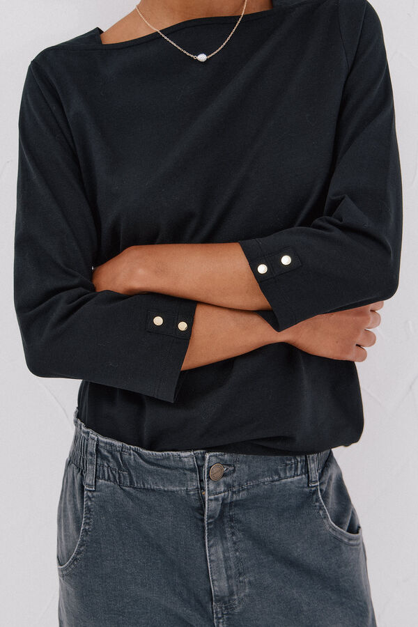 Cortefiel Camiseta b&aacute;sica barco Black