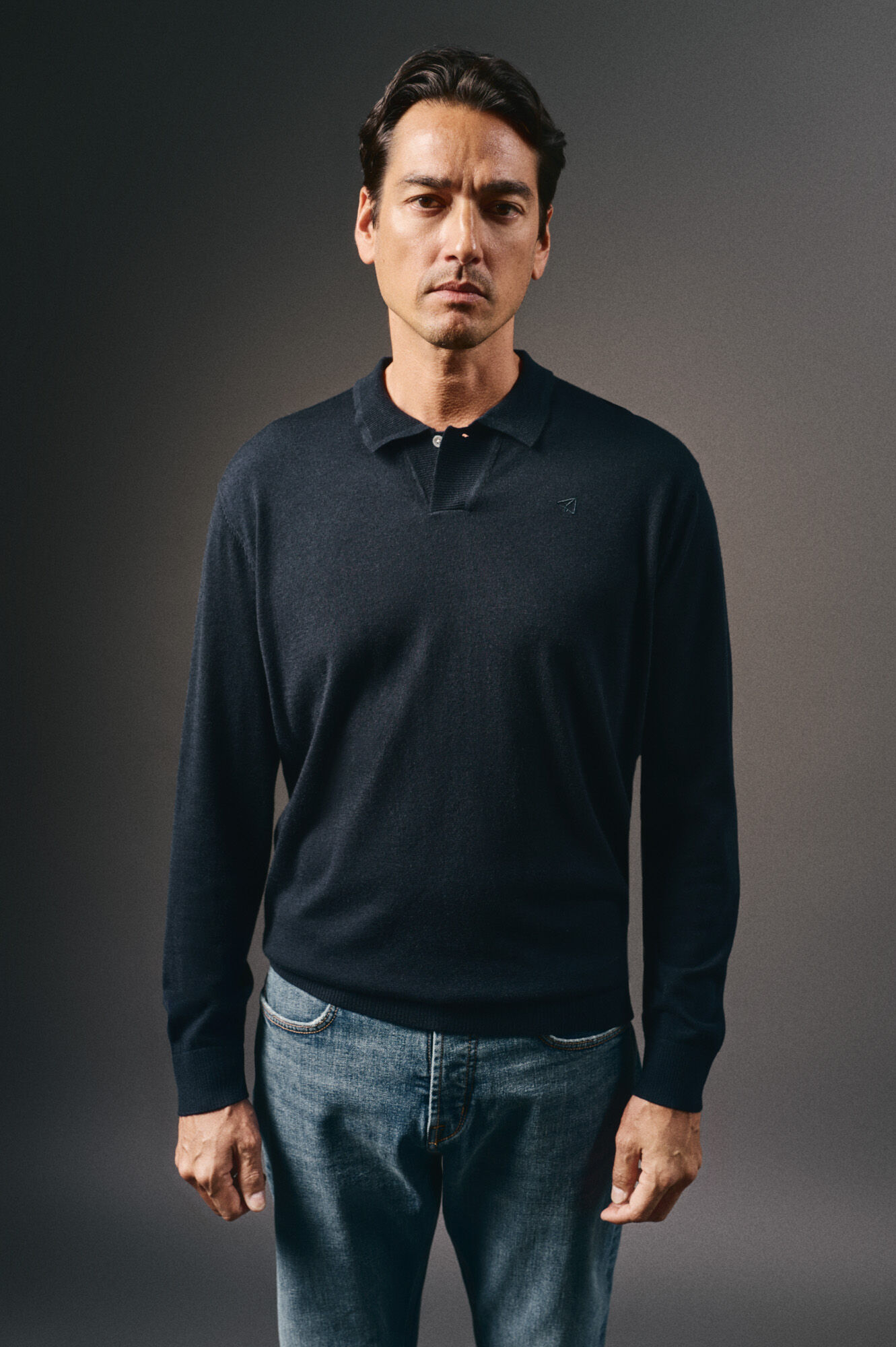 OOTO Su&eacute;ter de gola polo de algod&atilde;o