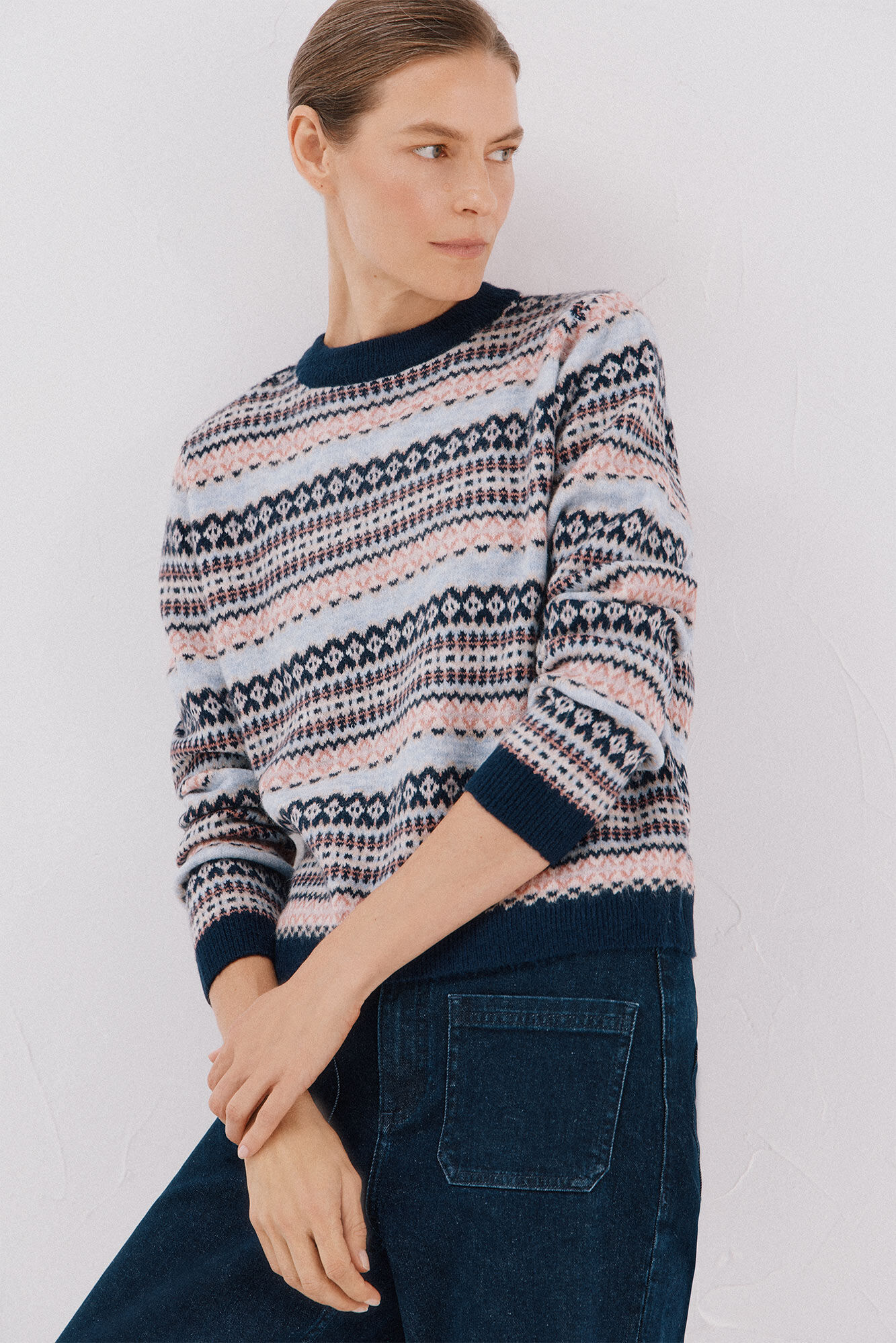 Cortefiel su&eacute;ter de malha grega