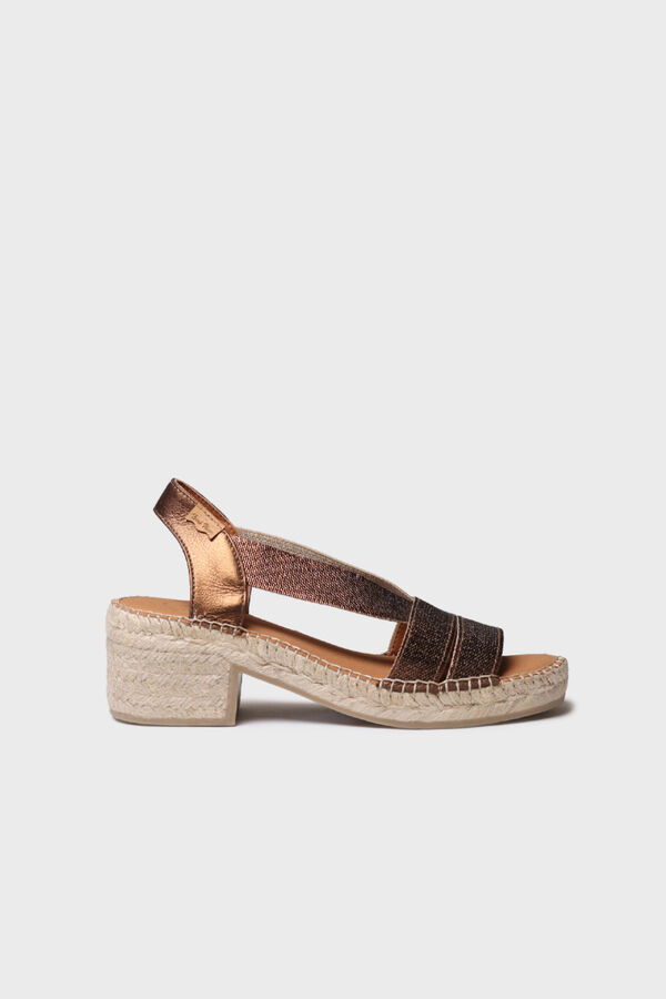 Toni Pons Sandalia tac&oacute;n de piel con el&aacute;sticos Brown