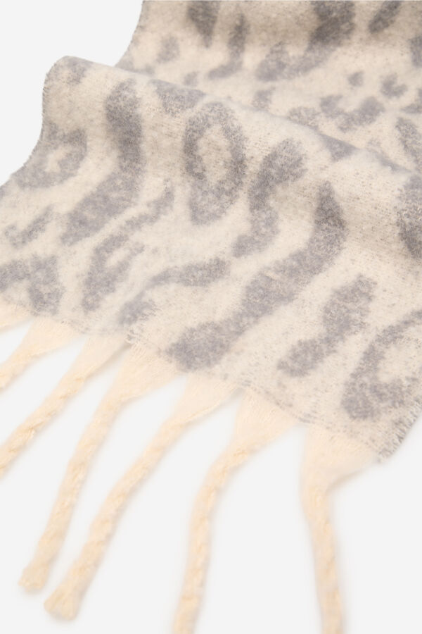 Cortefiel Bufanda gruesa leopardo Estampado gris