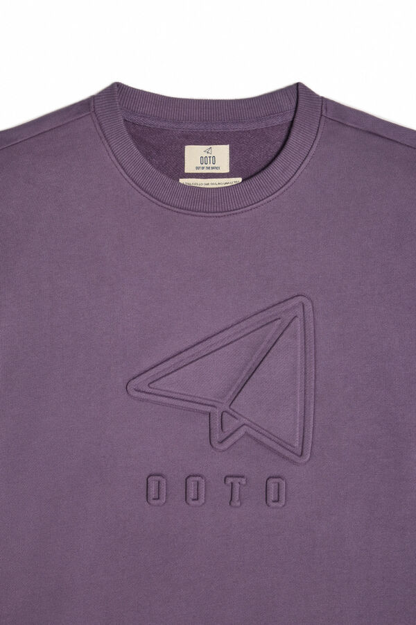 OOTO Sudadera cuello redondo con logo Fucsia