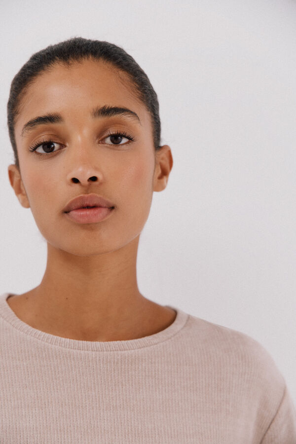 Cortefiel Camiseta chenilla rayas Rosa