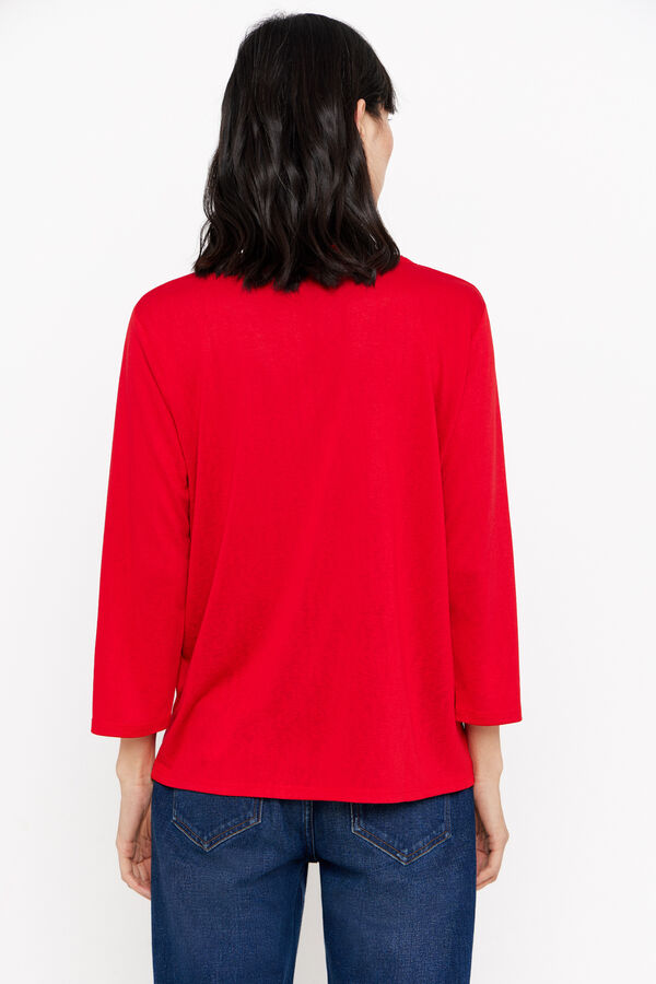 Cortefiel Camiseta mao efecto lino Rojo