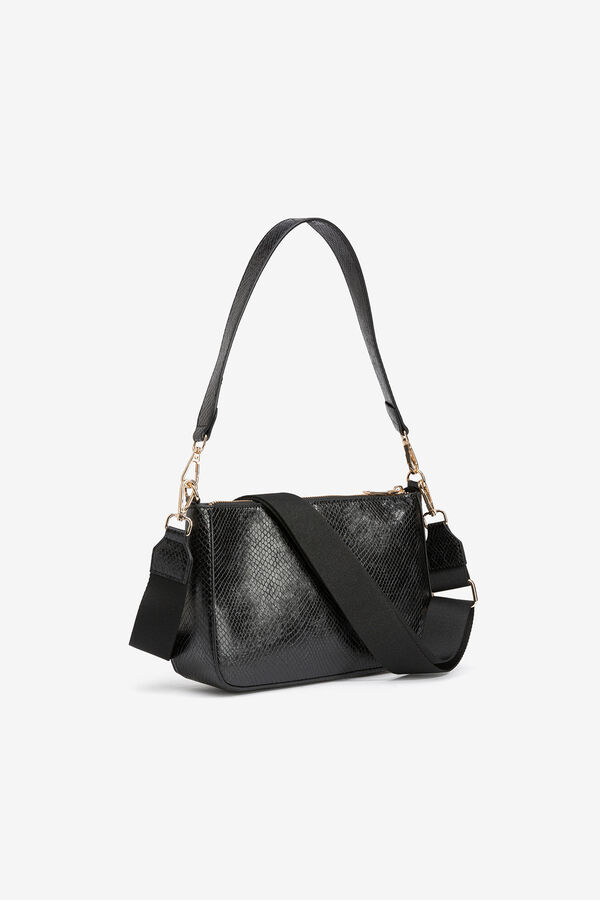 Vilanova Bolso Bandolera Efecto Serpiente Negro