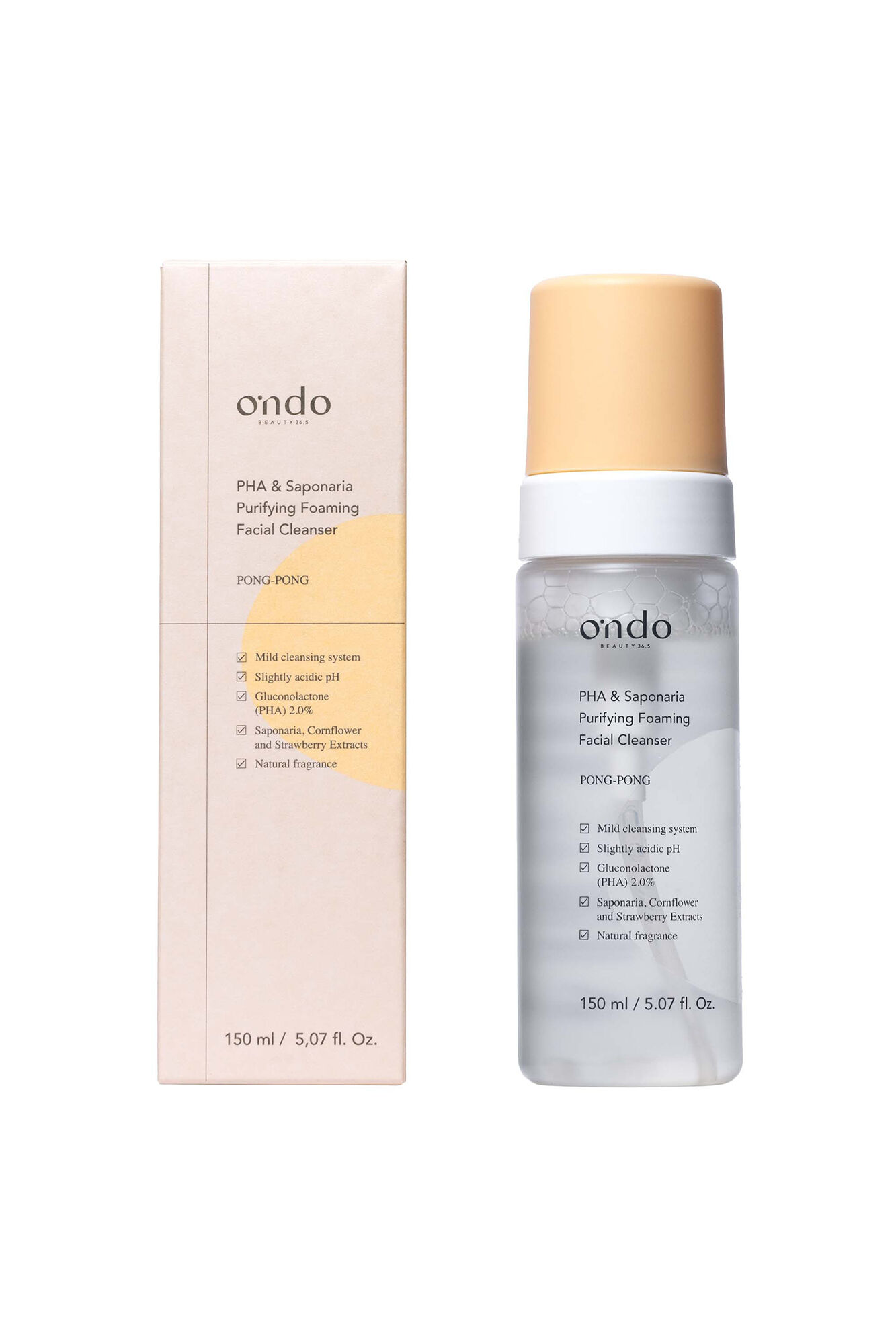 Ondo beauty 36.5 Limpiador espumoso purificante PHA y Saponaria