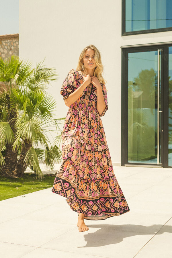 Jaase Vestido en nido de abeja Multicolor
