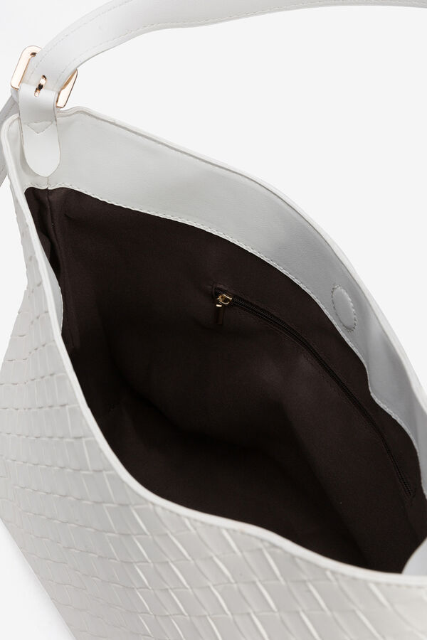 Vilanova Bolso de hombro con textura de trama Blanco