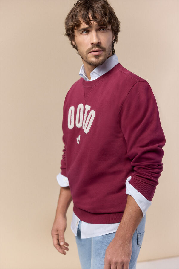 OOTO Sudadera logo cuello redondo Granate