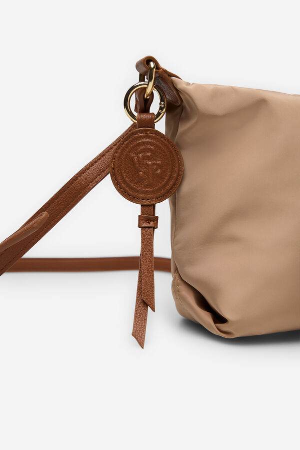 Cortefiel Bandolera nylon logo porque Brown