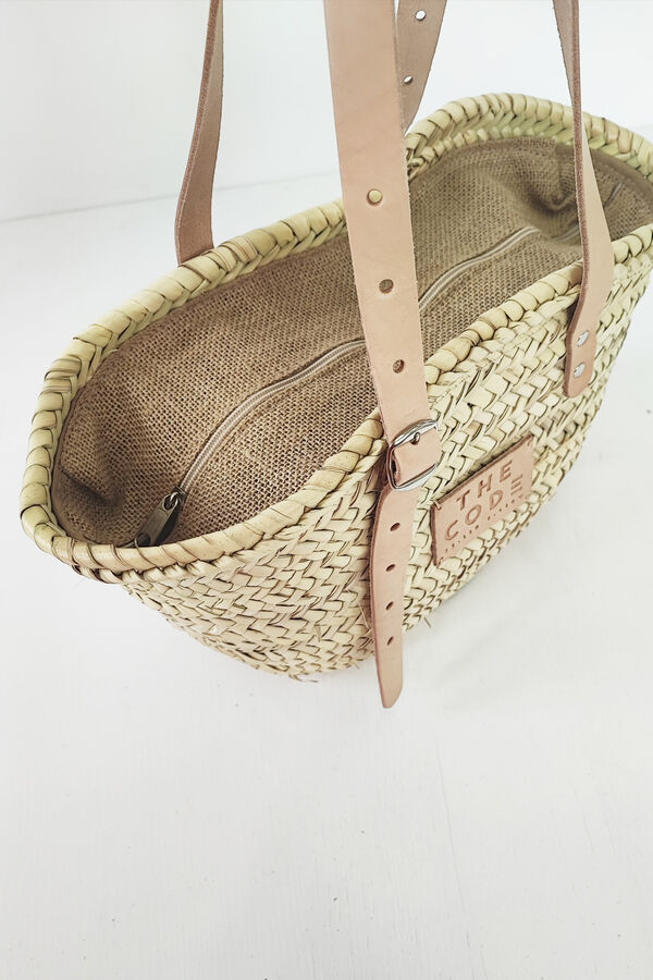 The Code Formentera leather basket bag bag Beige