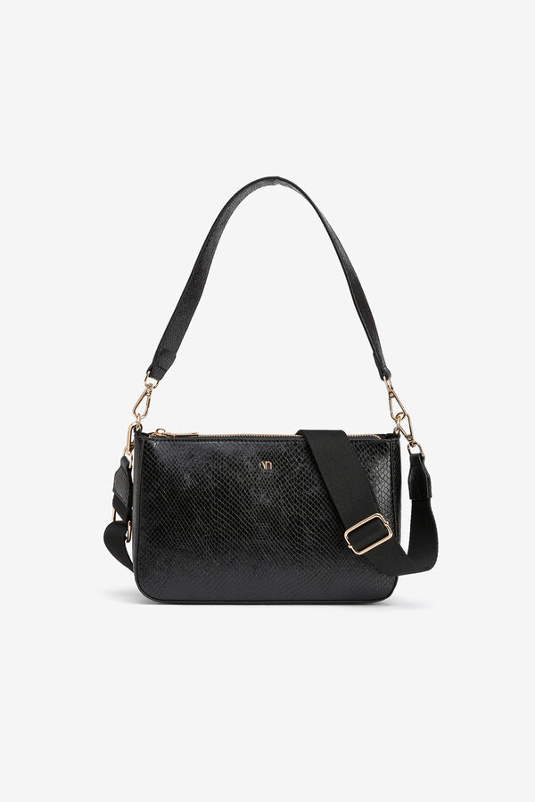 Vilanova Bolso Bandolera Efecto Serpiente Negro