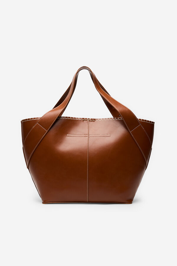 Cortefiel Cesta com costura Castanho