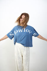 Slowlove Camiseta crop Slowlove Blue