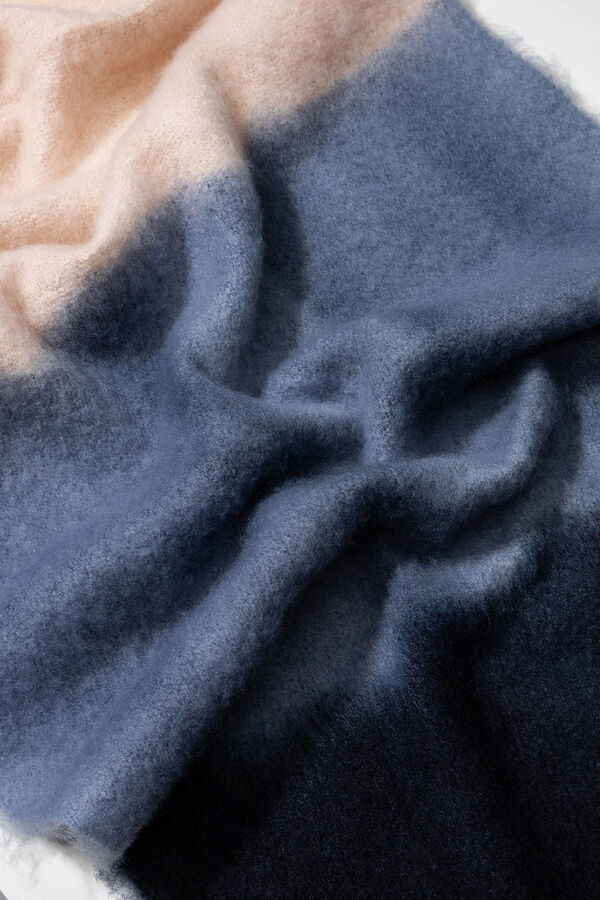 Vilanova Bufanda Manta Cepillada Tricolor Azul