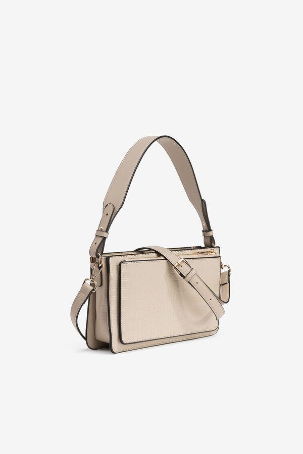 Vilanova Bolso Bandolera con Efecto Cocodrilo Beige