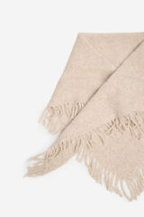 Cortefiel Poncho flecos Marfil