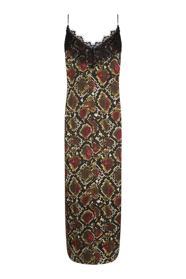 Vestido Midi Oysho Vestido Lencero Vestido Midi Satinado Lencero