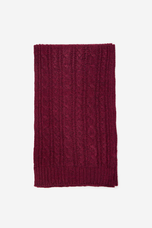 Cortefiel Eight - cross-knit scarf Maroon