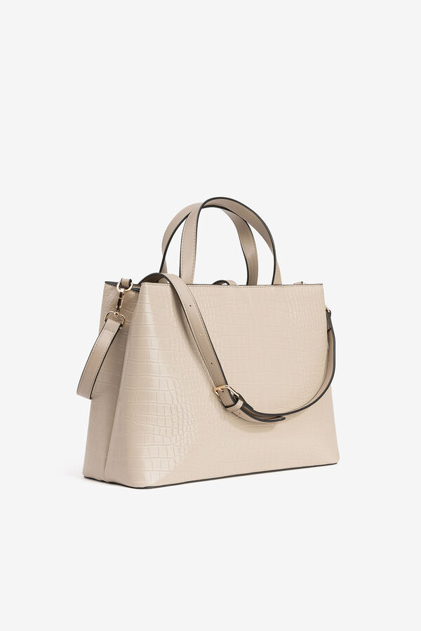 Vilanova Bolso City con Efecto Cocodrilo Beige