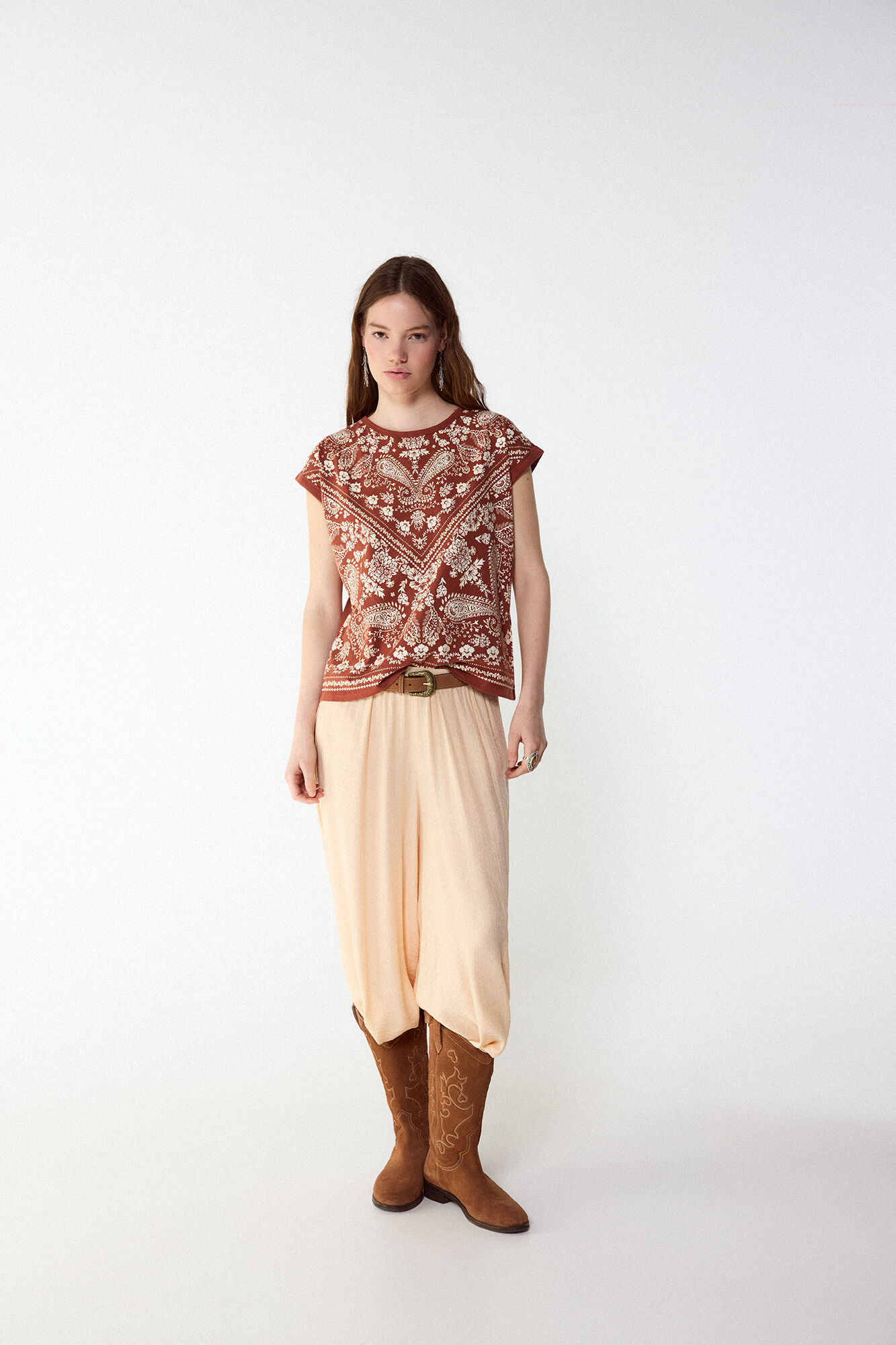 Slowlove Camiseta estampado bandana