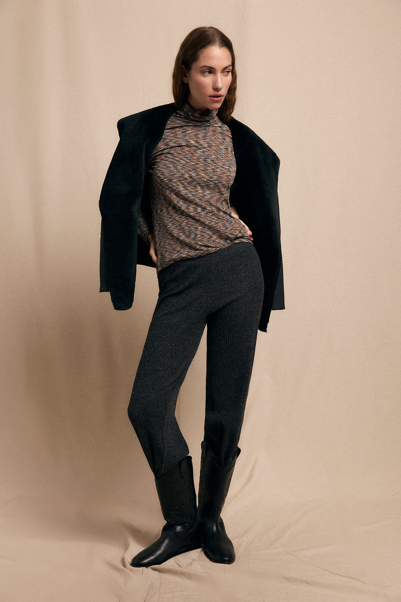 Slowlove Camiseta cuello alto melange