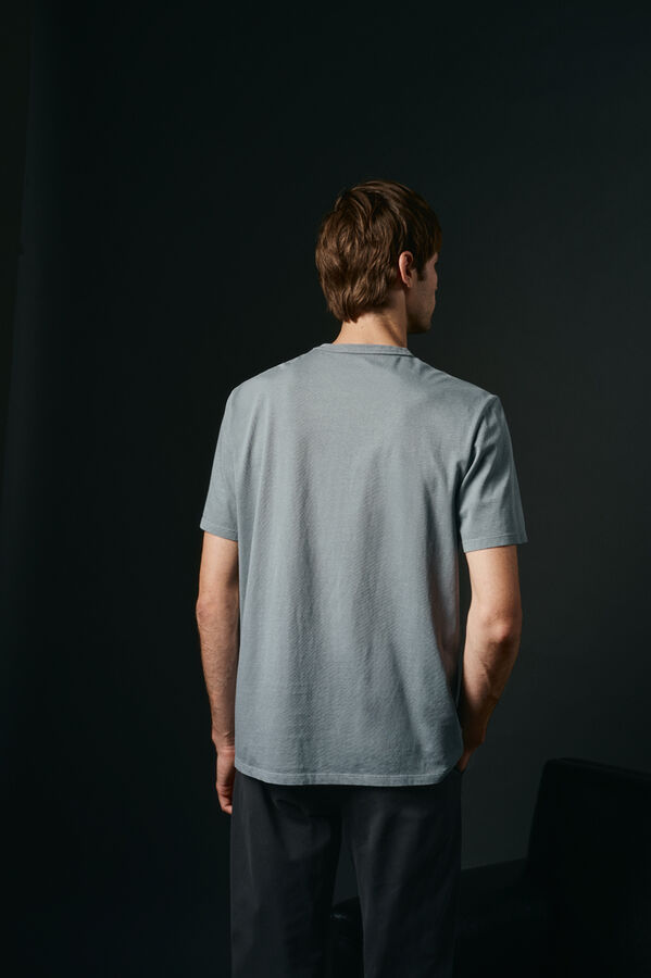 OOTO Camiseta básica con bordado avión Azul