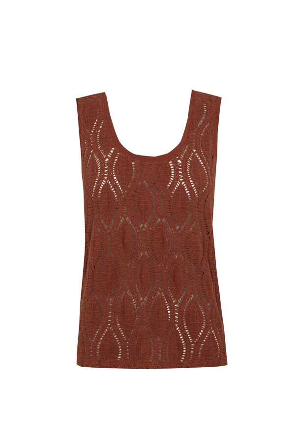 Slowlove Top tirantes crochet Tabaco