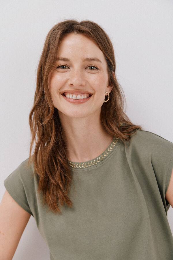 Cortefiel V-neck t-shirt Kaki