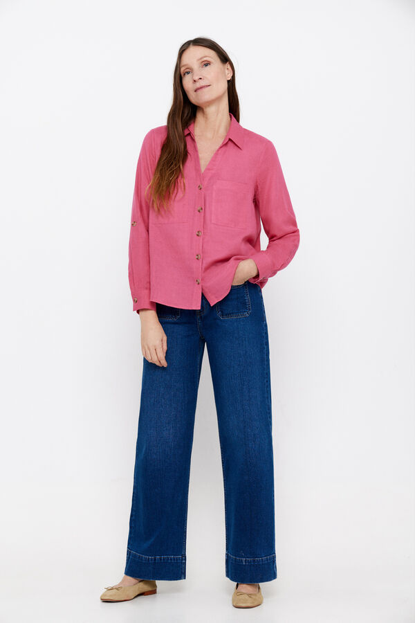 Cortefiel Camisa algodón sostenible Pink
