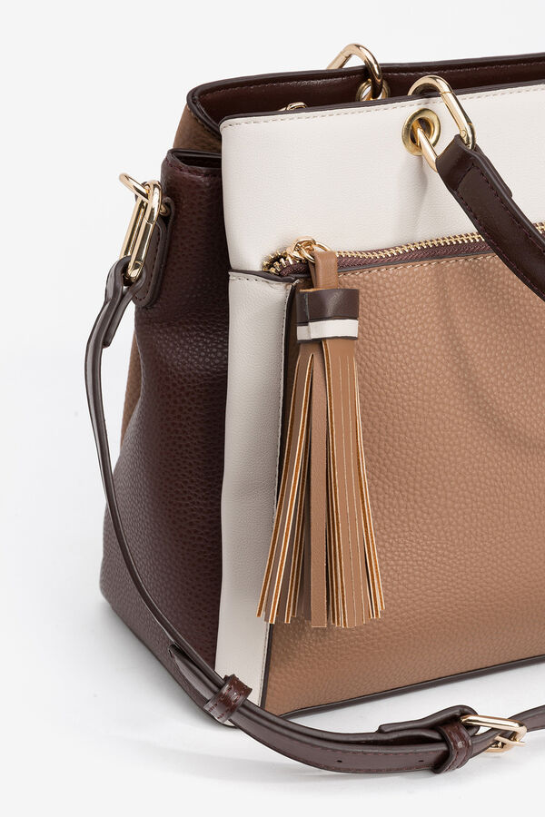 Vilanova Bolso City Efecto Piel Tricolor Beige