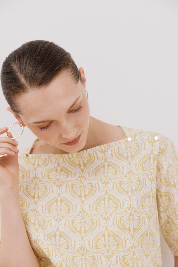 Cortefiel Camiseta b&aacute;sica escote barco Multicolor