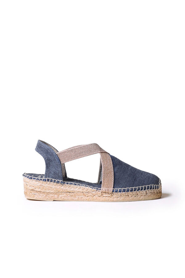 Toni Pons Low wedge espadrille with elastic straps Navy