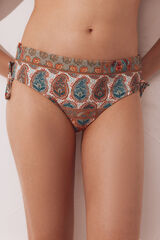 Cortefiel Braga bikini con cordones laterales. Estampado naranja
