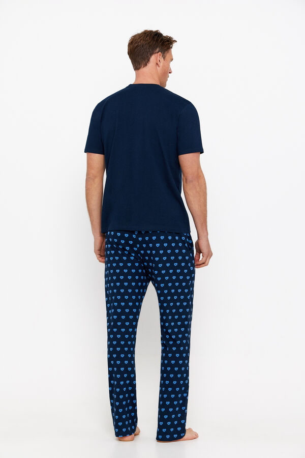 Cortefiel Set de pijama punto Blue